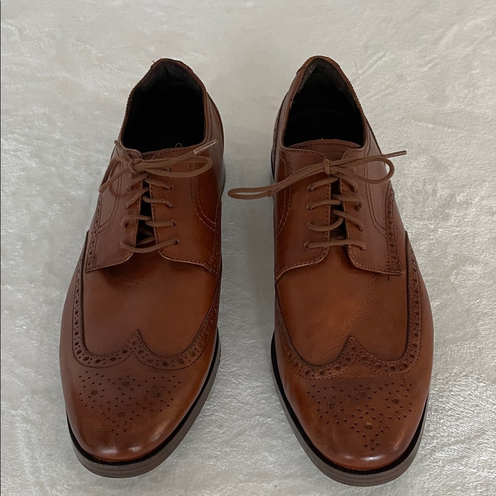 Cole Hann Elegant Brown Leather Men's Wingtip Oxfords. Size 11.5. New - Picture 3 of 10